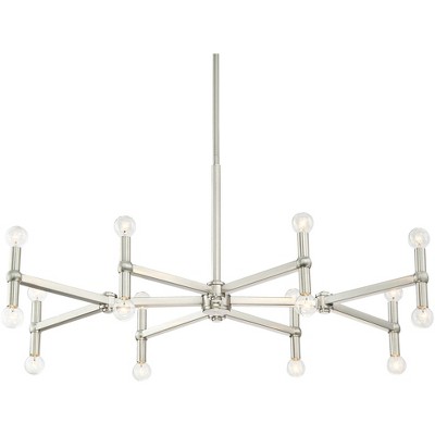 Possini Euro Design Brushed Nickel Large Chandelier 37 3/4" Wide Modern 16-Light Fixture Dining Room House Foyer Kitchen Bedroom