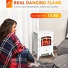 Electric Fireplace Stove with LED Flames & Adjustable Heat, Freestanding, White - 2 of 4