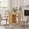 Wooakway 30"H Round Oak Wood Dining Table Kitchen Table Conference Table with Three Legs - 4 of 4