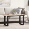 vidaXL Coffee Table O-Frame 39.4"x19.7"x17.7" Solid Wood Pine and Steel - 2 of 4