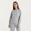 Anna-Kaci Lounge Women's 2-Piece Set Long Sleeve Crew Neck Top with Chest Pocket and Relaxed Fit Pants - 2 of 4