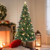 Tangkula 5/6/7 FT Christmas Tree Artificial Xmas Tree w/ 8 Lighting Modes 49/64/80 Warm LED Lights - 4 of 4