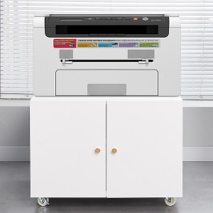 Mobile Copier Cabinet 2-door Steel Rolling Printer Stand With Storage Metal File Cabinet With 360 Degree Rotation Wheels For Office - 1 of 4