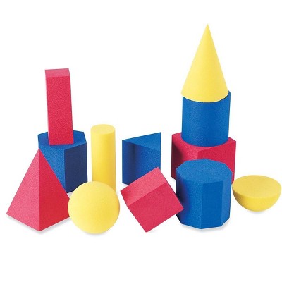 Learning Resources Hands-On Soft Geosolids, Soft Foam 3D Shapes, Set of 12, Ages 5+