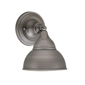 Toltec Lighting Any 1 - Light Sconce in  Brushed Nickel with 7" Brushed Nickel Double Bubble Metal Shade Shade - 1 of 1