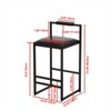 RISOKEYS Black Bar Stool with Backrest Set of 2 - Counter Height PU Leather Upholstered Bar Chairs with Footrest - Furniture for Home Decor - 3 of 4