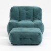 Kumasinova Fluffy Bean Bag Couch with Memory Foam,Lazy Sofa with Ottoman,Bean Bag Chairs for Adults,Lounge Chair Indoor for Living Room - 2 of 4