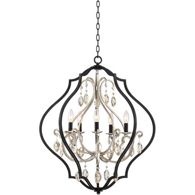 Possini Euro Design Milne Bronze Gold Drum Pendant Chandelier 20 Wide  Modern Crystal 5-Light Fixture for Dining Room House Kitchen Island Entryway