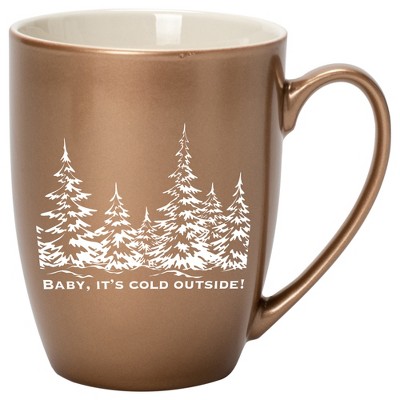 Elanze Designs Baby, It's Cold Outside Bronze 10 ounce New Bone China Coffee Cup Mug