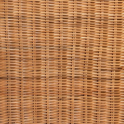 Racquel Mahogany Wood and Rattan Counter Stool in Walnut Brown