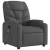 vidaXL Dark Gray Fabric Recliner Chair, 6-Point Vibration Massage, Adjustable Backrest & Footrest - 4 of 4