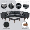 Sapphtopaz 4-Piece Wicker Outdoor Sofa Set, Modern Outdoor Patio Sofa Set with Coffee Table, L-shape Modular Sectional Sofa Set with Pillows - 3 of 4