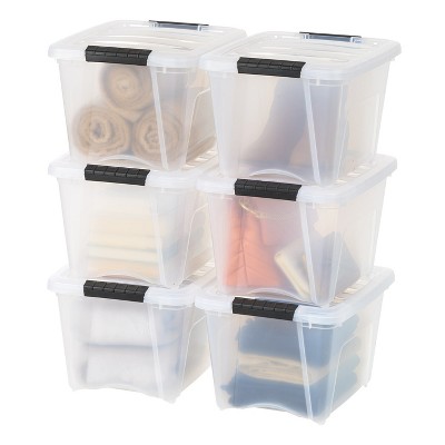 Iris Usa 6 Pack 32qt Clear View Plastic Storage Bin With Lid And Secure  Latching Buckles : Target