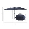 VisioGear Patio Umbrellas, Double Sided Outdoor Umbrella, Rectangular Market Umbrella with 12 Ribs, Green, 105.12"*100.39"*178.35" - 2 of 4