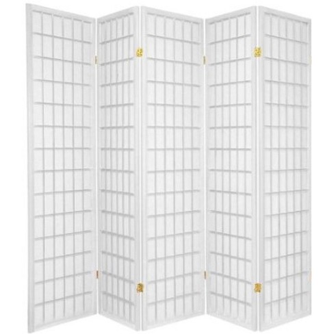 Legacy Decor 3 Panel Natural/Beige Floral Accented Screen Room Divider with Wood Frame and Shoji Paper