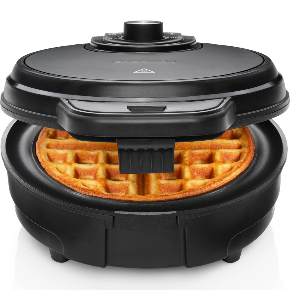 Chefman Anti-Overflow Waffle Maker Black Stainless Steel