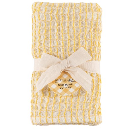 Shiraleah Hazel Yellow Waffle Weave Dish Towel : Target