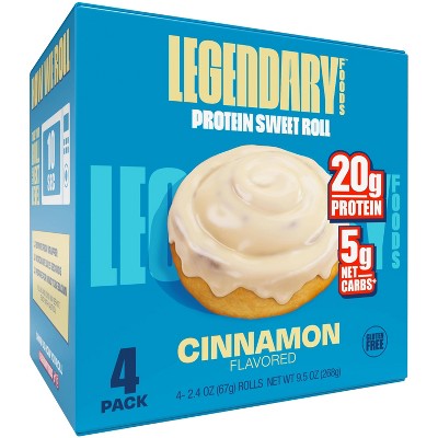 Legendary Foods Gluten Free and Keto Friendly Protein Sweet Roll - Cinnamon - 9.5oz/4ct