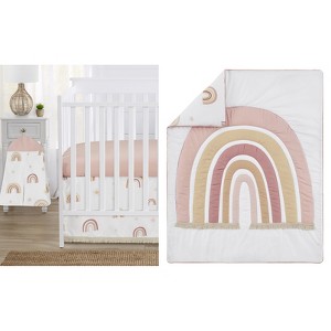 Sweet Jojo Designs Girl Baby Crib Bedding Set - Boho Rainbow Collection 4pc - 1 of 4