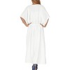 LA LEELA Women's Summer Loungewear Plus Size Caftan Long Boho Nightwear for Women 2X-3X Xmas White_B983 - 3 of 4