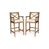 TOAOTBNBOB Wood Counter Height Barstools, Modern Stools with Cross-back Design, Kitchen Island Bar Chairs with Soft Cushions - 2 of 4
