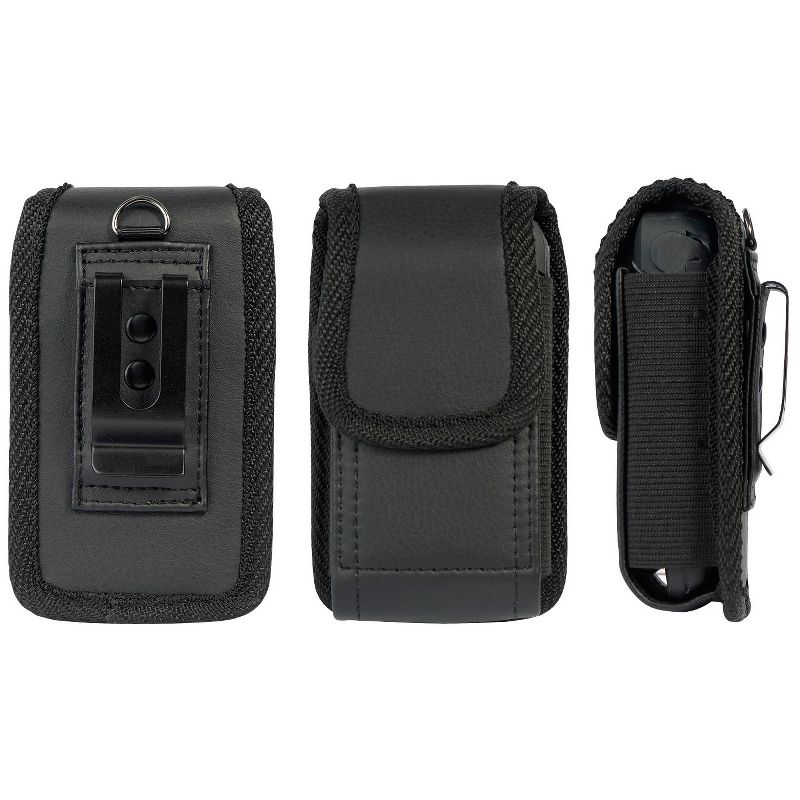 Nakedcellphone Pouch Case with Belt Clip, Universal for Thick Flip Phones - Black, 3 of 8