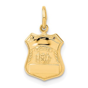Black Bow Jewelry 14k Yellow Gold Police Badge Charm - 1 of 4