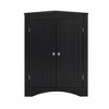 Corner Storage Cabinet With 2 Doors Corner Freestanding Floor Cabinet For Home Kitchen Living Room Bedroom - 3 of 4