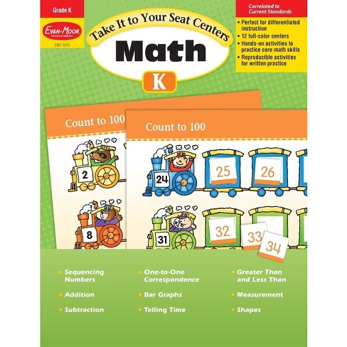 Take It to Your Seat: Math Centers, Kindergarten Teacher Resource - by  Evan-Moor Educational Publishers (Paperback) - image 1 of 1