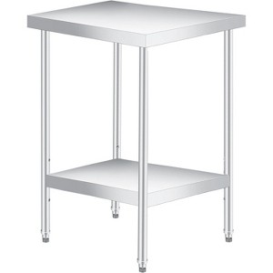 Stainless Steel Table, Heavy Duty Worktable with Adjustable Undershelf, 2 Tier Metal Prep Table - 1 of 4