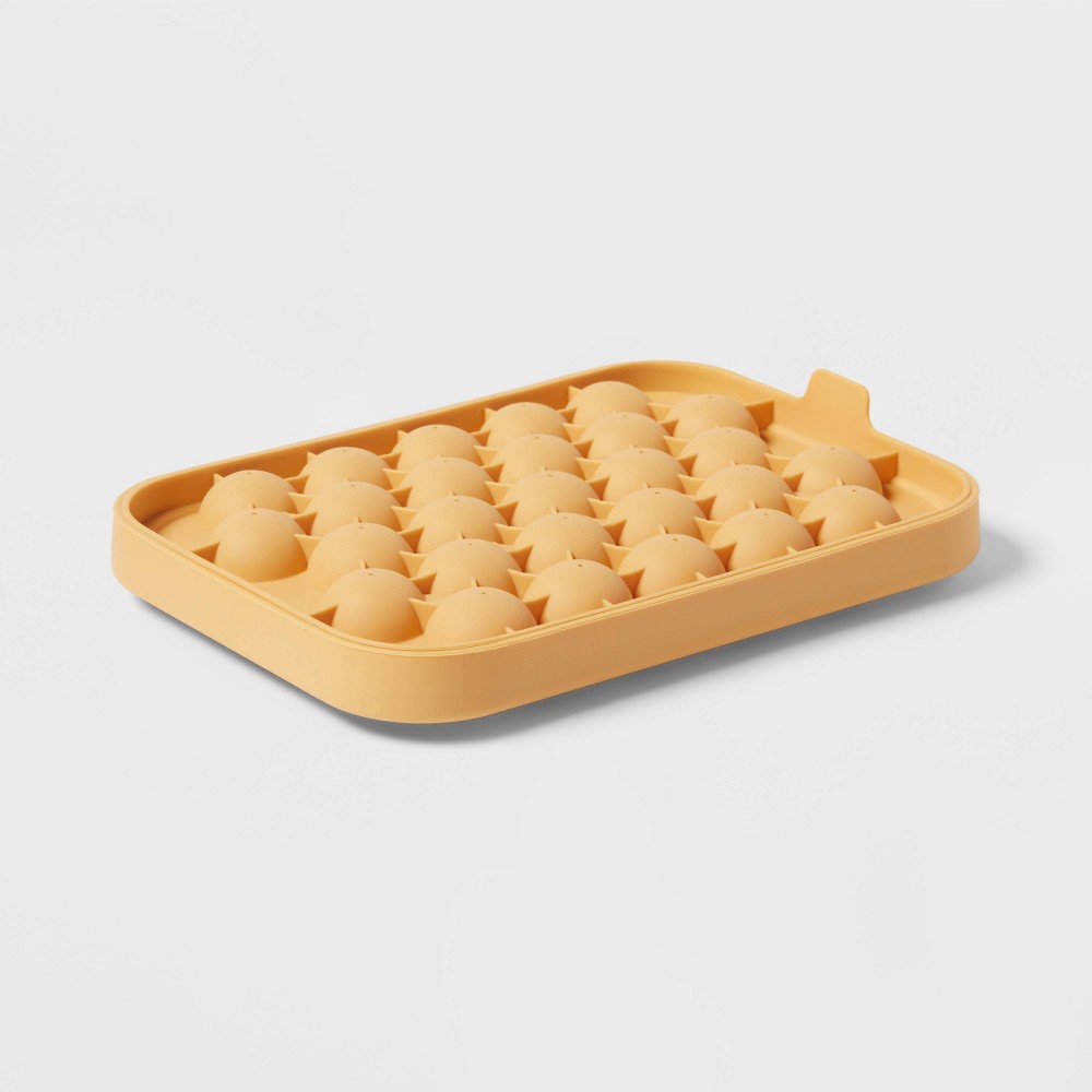 Silicone Sphere Ice Tray with Lid Mustard Yellow - Room Essentialsâ„¢