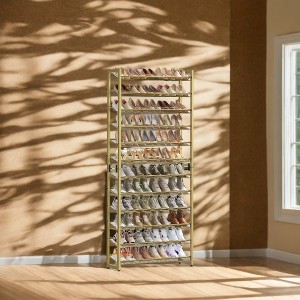 Shoe Rack, 12-Tier Shoe Organizer, Metal Shoe Storage for Garage, Entryway, Set of 2 6-Tier Stackable Shoe Shelf Holds 48-60 Pairs - 1 of 4