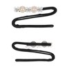 Unique Bargains Women's Flower Faux Pearls Hair Disk Black Beige 1 Pc - 4 of 4