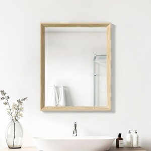 16x20 Inch White Wood Frame Wall Mirror, Anti-Desilvering Tempered Glass for Bathroom & Living Room - 1 of 4