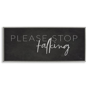 Stupell Industries Sassy Please Stop Talking Framed Giclee Art, Gray, 30" x 13" - 1 of 4