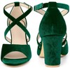 Perphy Women's Criss Cross Strap Faux Velvet Open Toe Block Heel Sandals - 2 of 3