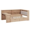 KIGFTSOD L-shaped Wooden Daybed with Desk and Storage Bookcase - 4 of 4