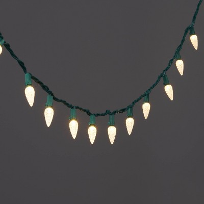 100ct LED C6 Super Bright Faceted Christmas String Lights with Green Wire - Wondershop™