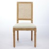 PAGED French Decor Chairs Set of 2 Upholstered Dining Chairs with Square Rattan Backrest and Exquisitely Carved Wood Frame for Living Room - 2 of 4