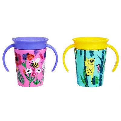 Munchkin Miracle 360 Wildlove Sippy Cup - Bee/Lemur - 2pk/6oz Each