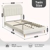 COZONY Twin Bed Frame with Storage Headboard, Velvet Upholstered Platform Bed with Strong Wooden Slats, Easy Assembly, No Box Spring Needed - 3 of 4
