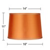 Springcrest Sydnee Satin Orange Medium Drum Lamp Shade 14" Top x 16" Bottom x 11" Slant x 11" High (Spider) Replacement with Harp and Finial - 4 of 4