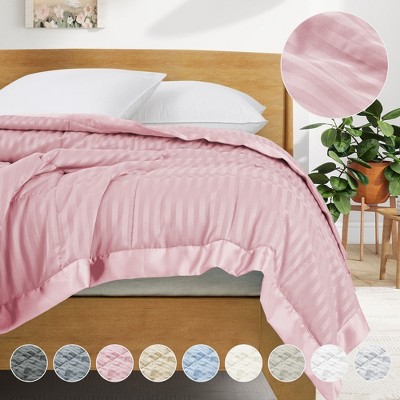 Peace Nest Hotel Quality Luxury All Season Jacquard Soft Bed Blanket with Satin Trim, Cozy and Warm