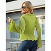 Womens V Neck Flared Long Sleeve Tops Button Down Dressy Casual Shirts Top - 4 of 4