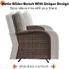 Buenhomino Patio Loveseat Glider Wicker Loveseat Rattan Glider Sofa with Curved Armrest Thicking Back & Seat Cushions for Garden Balcony Backyard - 4 of 4
