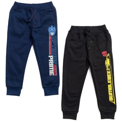 Transformers Bumblebee Optimus Prime Big Boys Fleece 2 Pack Pants Blue / Black 10-12
