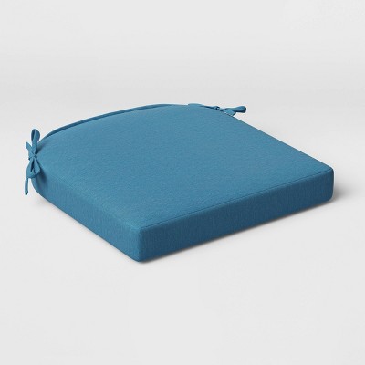 Outdoor Rounded Seat Cushion DuraSeason Fabric™ Blue - Threshold™