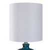 Table Lamp Blue - StyleCraft: Seeded Glass, White Linen Shade, No Assembly Required - 4 of 4