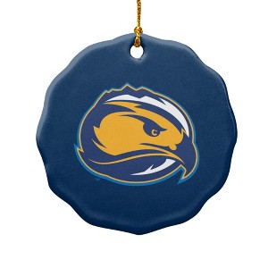 Fort Lewis College Primary Logo Porcelain Scalloped Holiday Christmas Tree Ornament  2.8" (7.1 cm) - 1 of 4