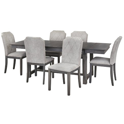 7pc Riga Extendable Dining Table Gray, Target Dining Room Chairs Set Of 4